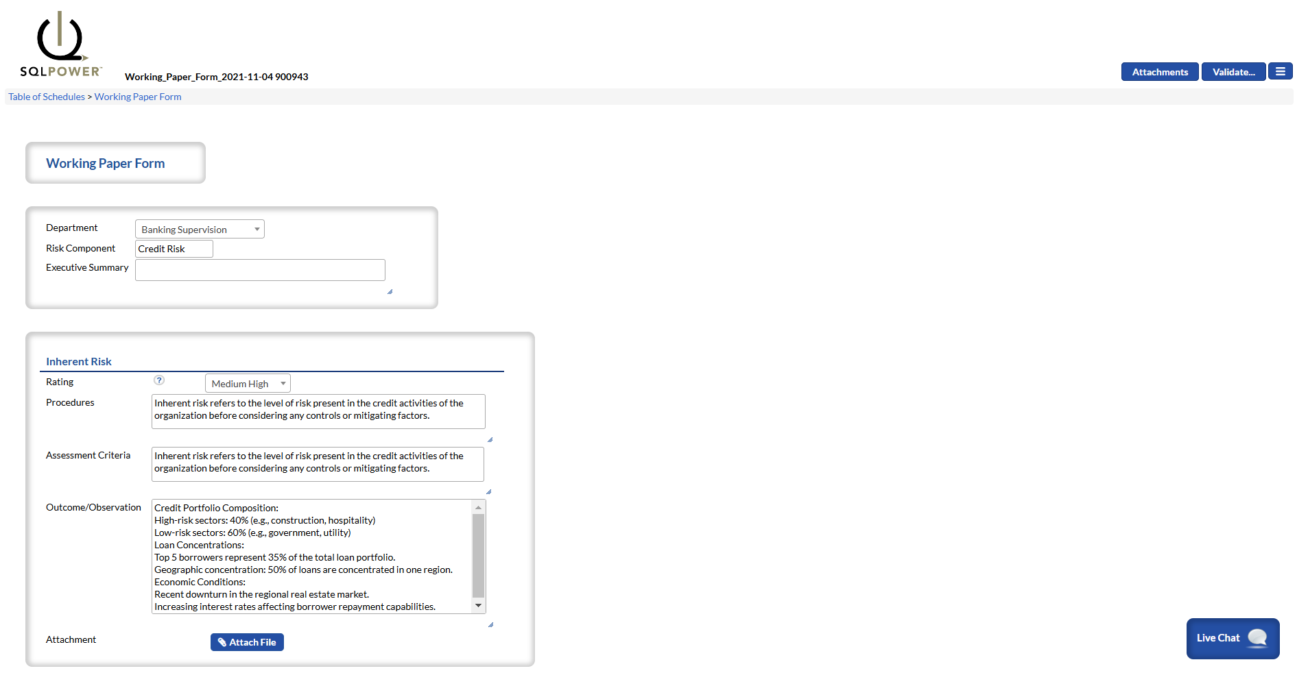 onsite examination business process